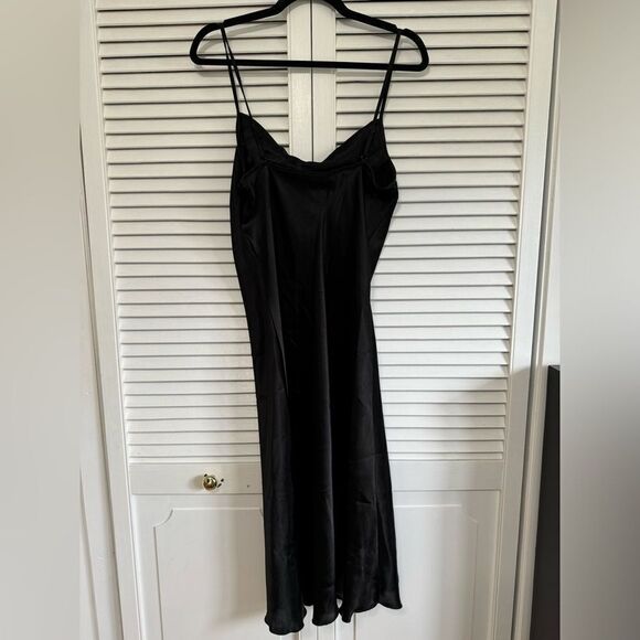 SATIN COWL NECK SLIP MIDI DRESS Women’s Medium - Picture 8 of 8